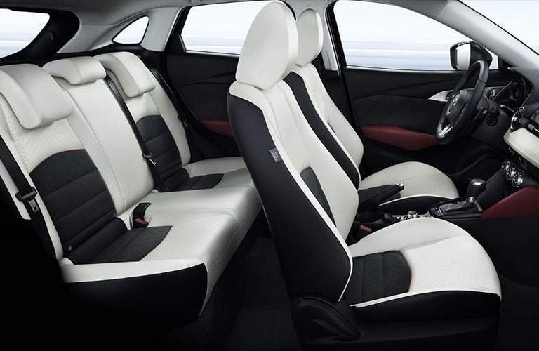 white seating, interior of mazda cx-3