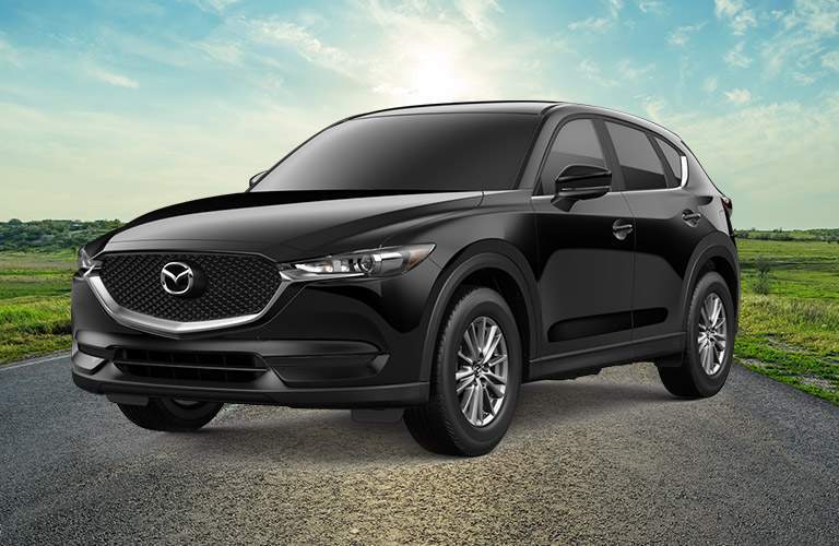 black mazda cx-5 parked on road