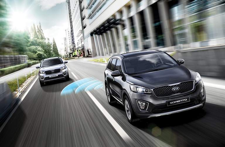 2018 Kia Sorento driving downtown