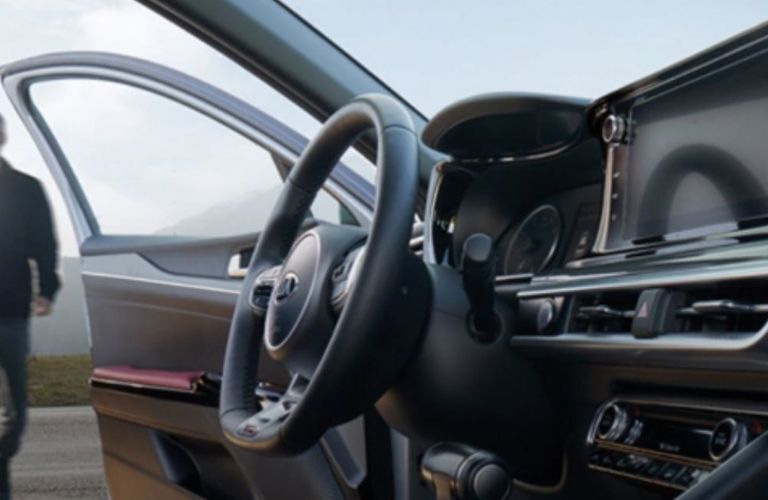 2021 Kia K5 interior dash and wheel