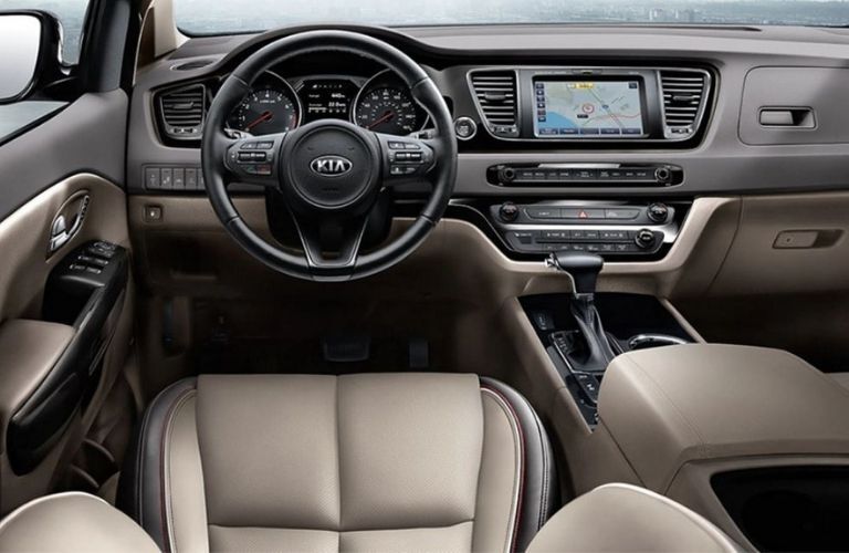 2021 Kia Sedona interior dash and wheel