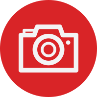 Red dot with camera icon