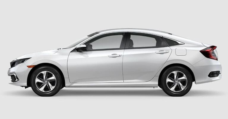 2019 Honda Civic LX white side view