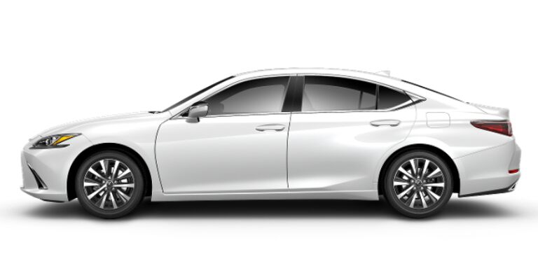 2019 Lexus ES 350 white side view