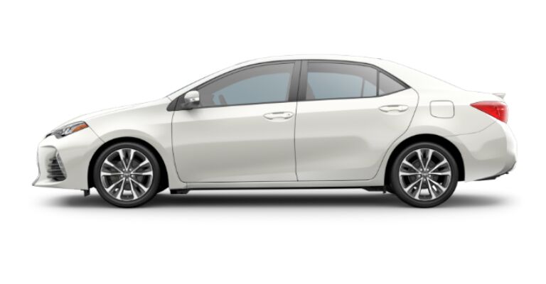 2019 Toyota Corolla LE white side view