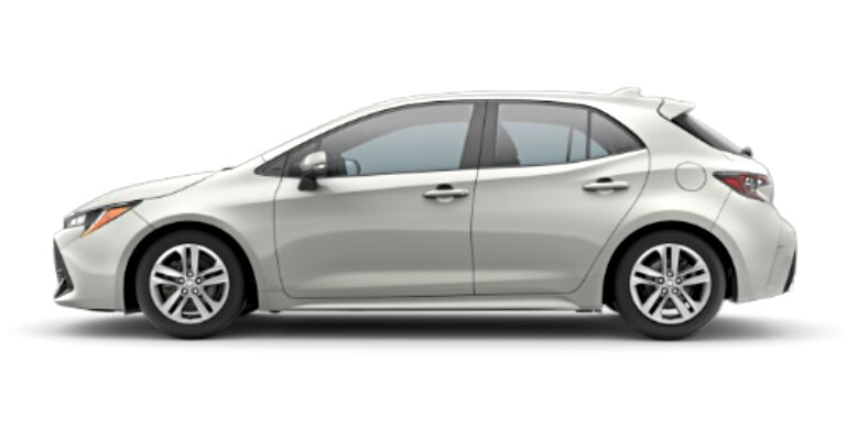 2019 Toyota Corolla SE Hatchback white side view