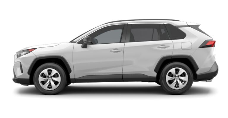 2019 Toyota RAV4 LE white side view