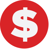 red dollar sign icon