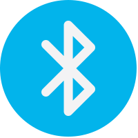 Blue button showing a Bluetooth symbol