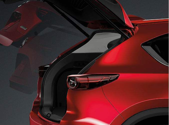 2017 Mazda CX-5 Rear Liftgate Open Exterior Coloring in Red