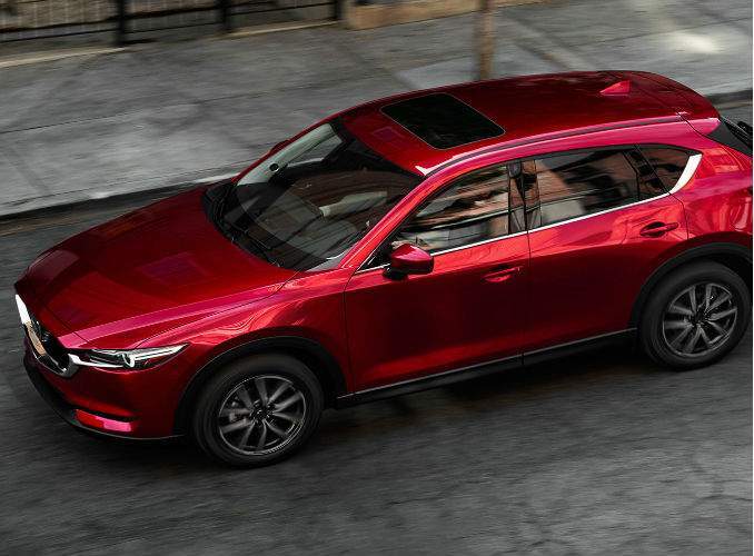 Bird's Eye View of the 2017 Mazda CX-5 in Red
