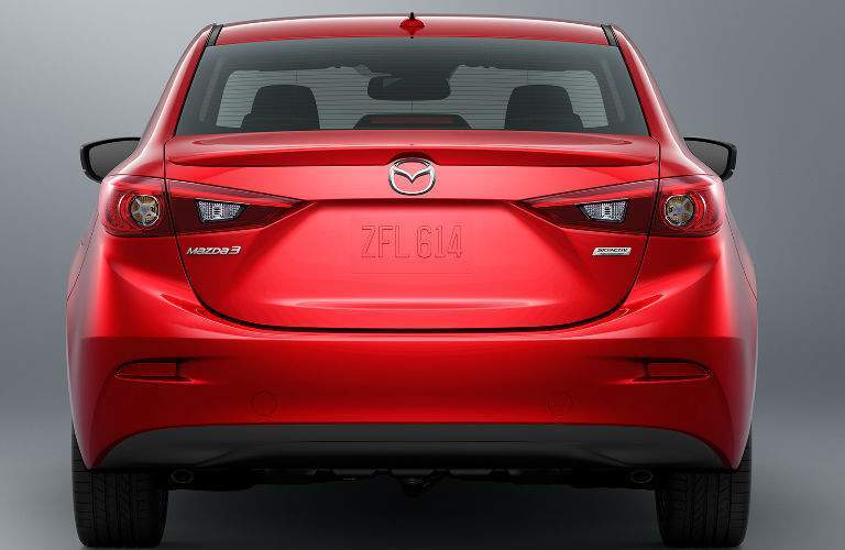 2018 Mazda3 Rear End View in Red