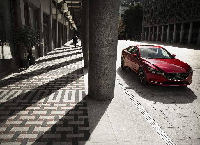 2018 Mazda6 Exterior View of Side and Front End in Red