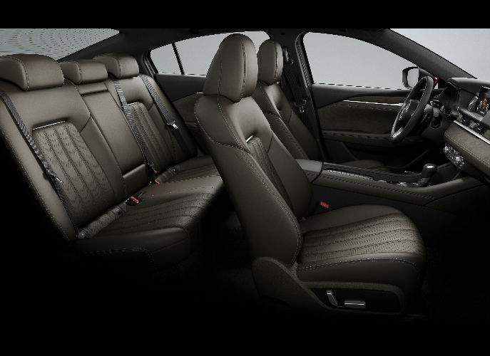 Interior View of the 2018 Mazda6 in Brown Leather
