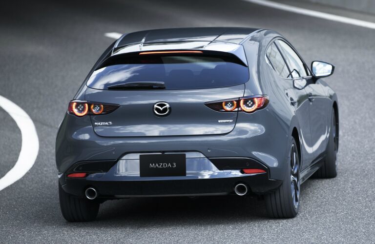 Gray 2019 Mazda3 Hatchback Rear Exterior