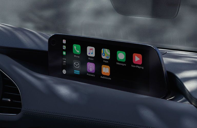 Close Up of 2019 Mazda3 Hatchback MAZDA CONNECT Touchscreen with Apple CarPlay