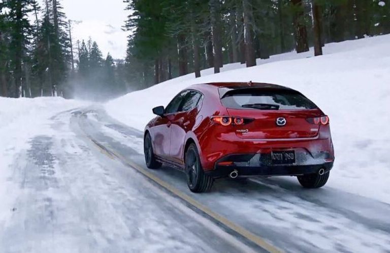 2020 Mazda3 Hatchback on snowy road