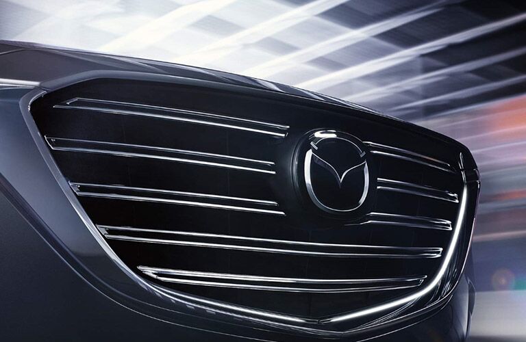 2018 Mazda CX-9 Front Grille Surrounded by Gray Exterior