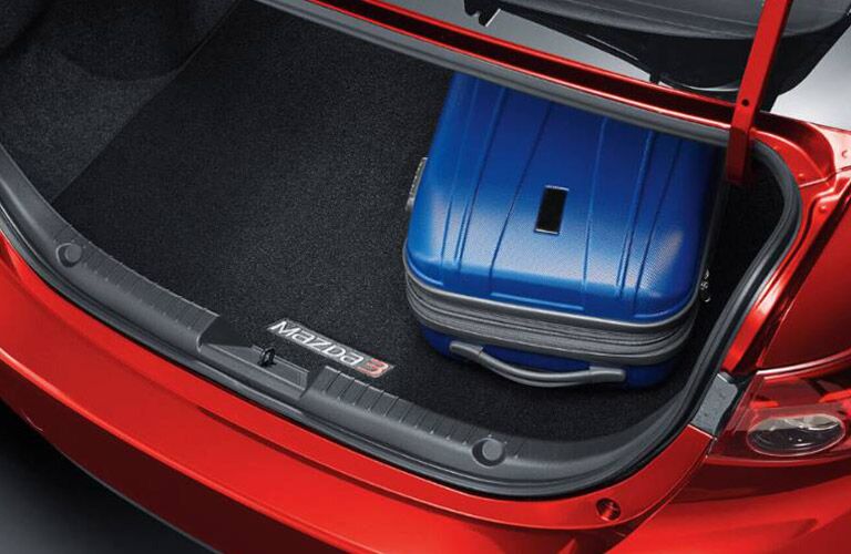 2018 Mazda3 4-Door Trunk Open with Suitcase
