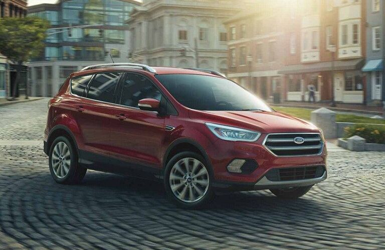 2018 Ford Escape parked in downtown city square