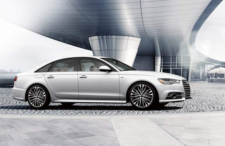 white Audi A6 side view