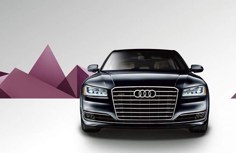 black Audi A8 L front view