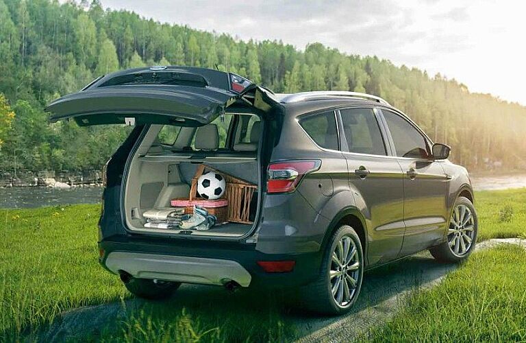 2018 Ford Escape gray with liftgate open