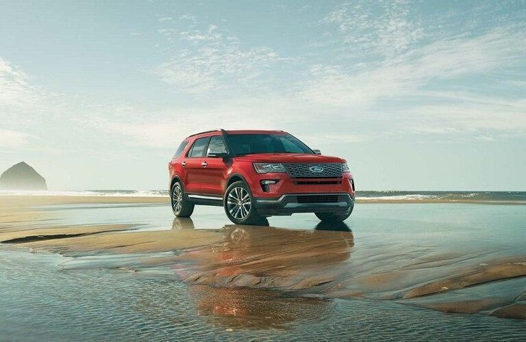 2018 Ford Explorer red side view