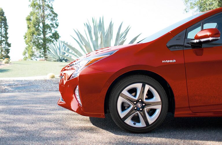 2017 Toyota Prius View of Wheel and Front End in Red