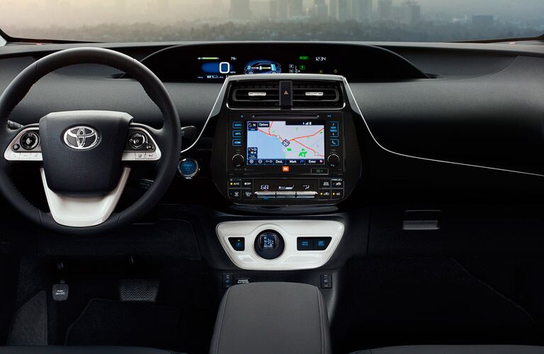 View of Interior of 2017 Toyota Prius in Black