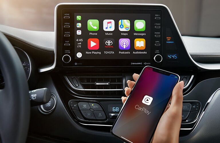 2019 Toyota C-HR touchscreen display with Apple CarPlay