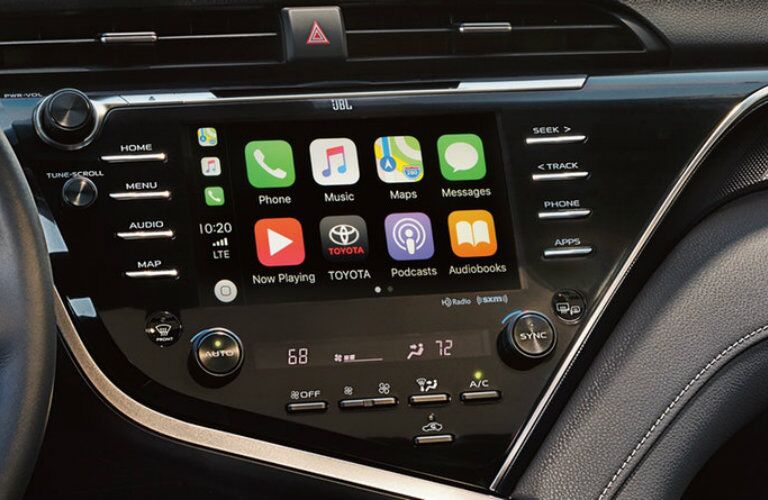 2019 Toyota Camry touchscreen display with Apple CarPlay