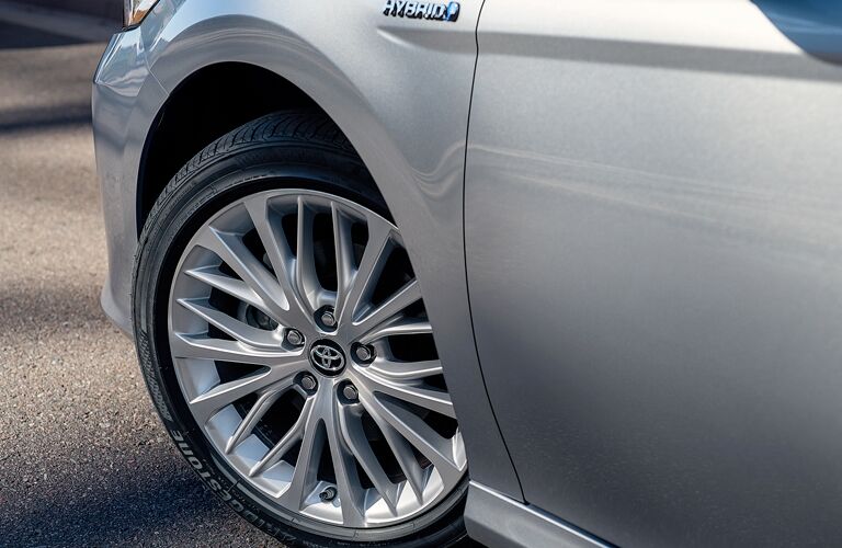 Closeup of wheel on 2019 Toyota Camry