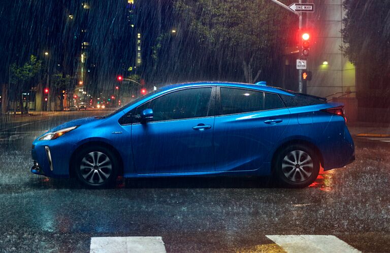 2019 Toyota Prius in the rain