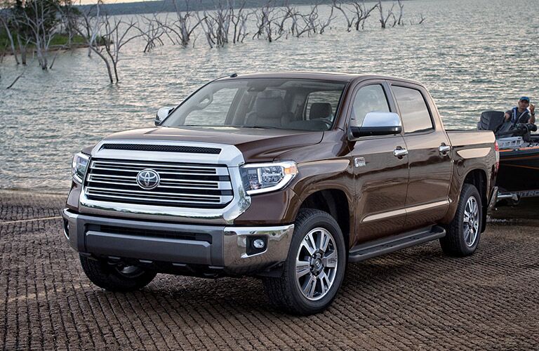 2019 Toyota Tundra launching a fishing boat into the water