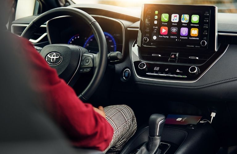 2020 Toyota Corolla interior with Apple CarPlay screen display