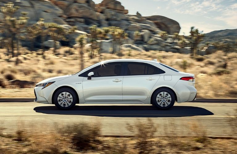 2020 Toyota Corolla driving through desert