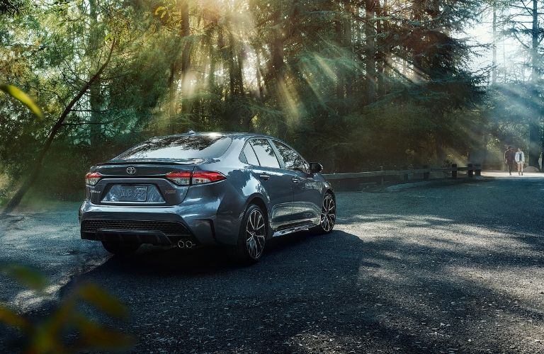 2020 Toyota Corolla parked near a park path