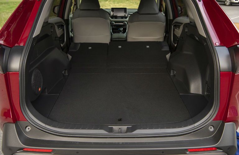 A photo of the cargo area in the 2020 Toyota RAV4 Hybrid.