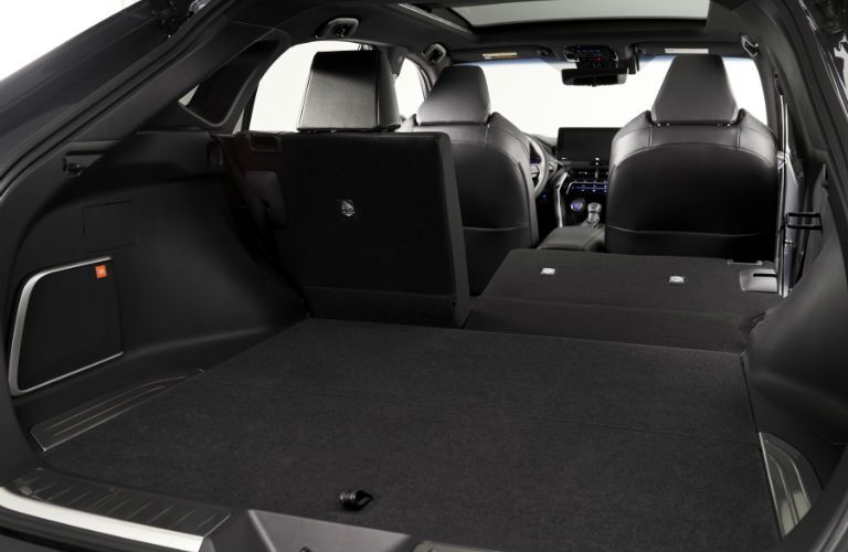A photo of the cargo area in the rear of the 2021 Toyota Venza.