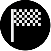 White Checkered Flag on Black Background