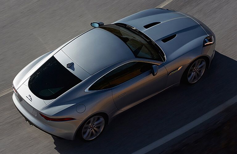 overhead view of a silver 2017 Jaguar F-TYPE