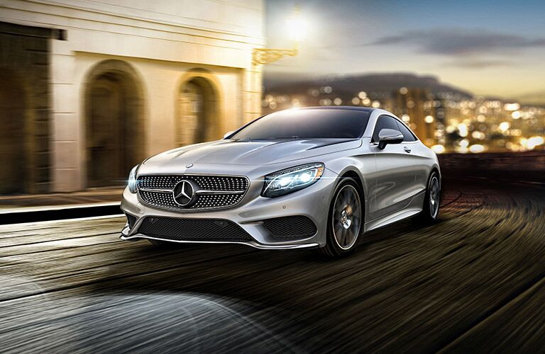 an elegant Mercedes-Benz on the road