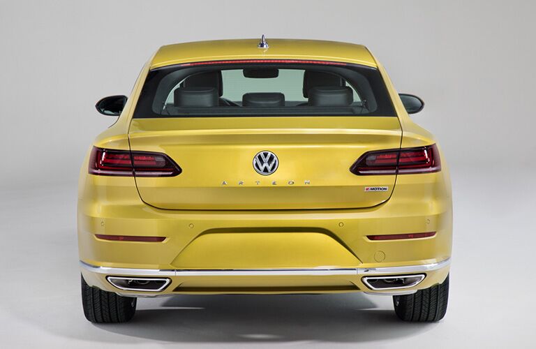 rear view of yellow 2019 Volkswagen Arteon
