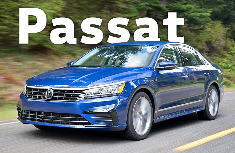 blue Volkswagen Passat with Passat title