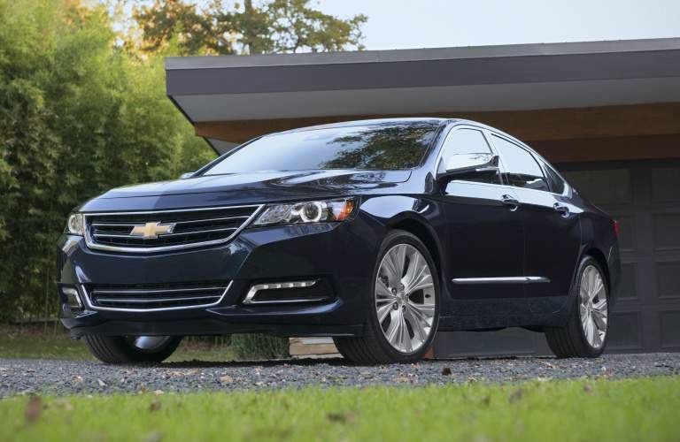 2018 Chevy Impala blue side front view