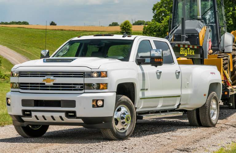 2018 Chevy Silverado 3500HD white front view