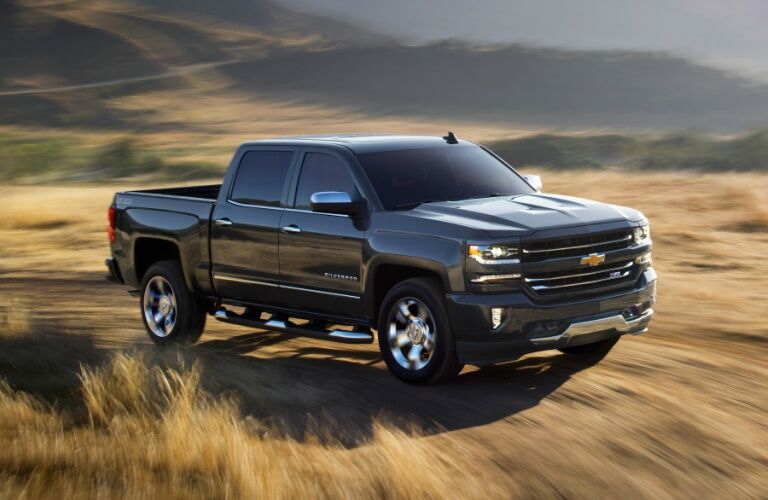 2018 Chevy Silverado 1500 black side view