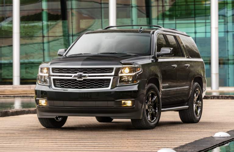 2018 Chevy Suburban black side view