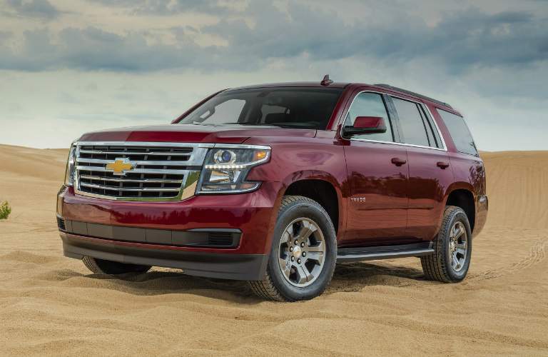 2018 Chevy Tahoe red side view